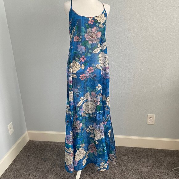 NWT Johnny Was Blue Dove Strappy Maxi Size L - Picture 1 of 4